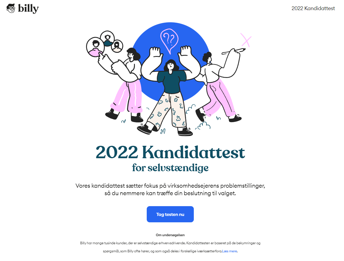 Kandidattesten Tag Billy’s Kandidattest for selvstændige til