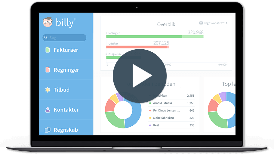 Billy Regnskabsprogram og laptop frontpage billede